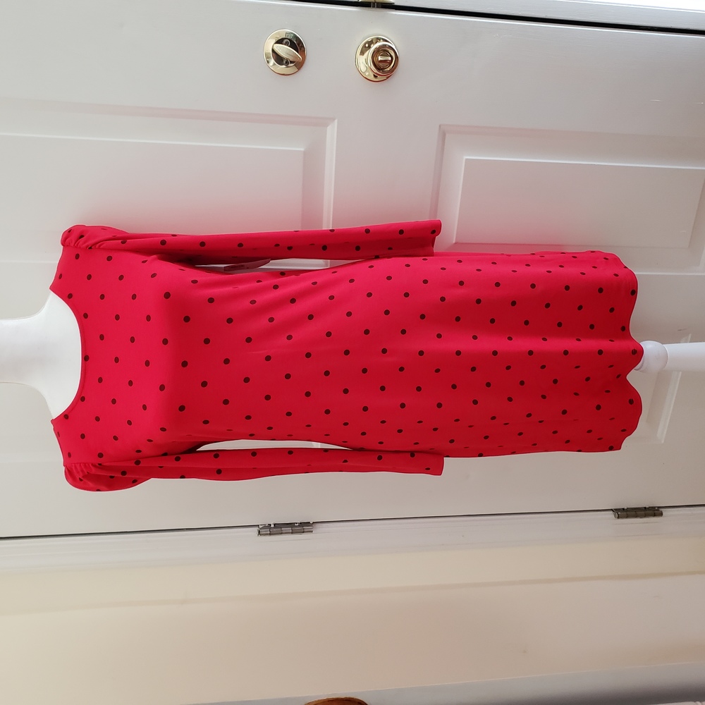 NWT Old Navy Red Polka Dot Shift Dress Size XS